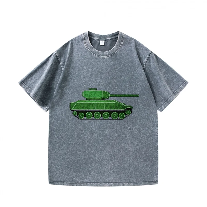 

Men's T-shirt Gray Green Tank Printed Casual Daily Wear Short Sleeve Top for Summer Outdoor Activities