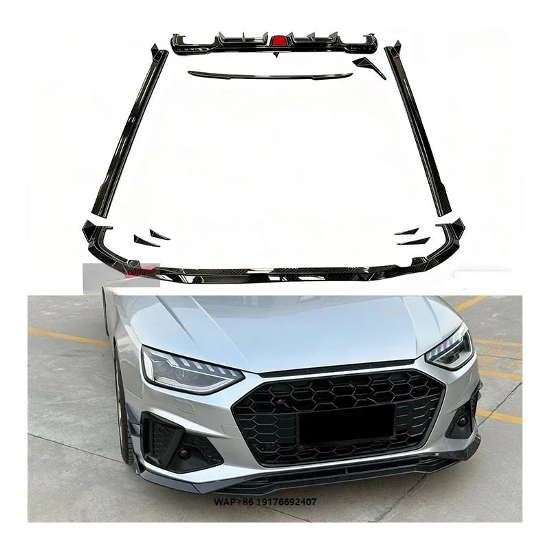 forAudi A4 B9 Performance Enhancement Dry Carbon Small Surround Front Lip Rear Lip Side Skirt New Condition Exhaust Bumper