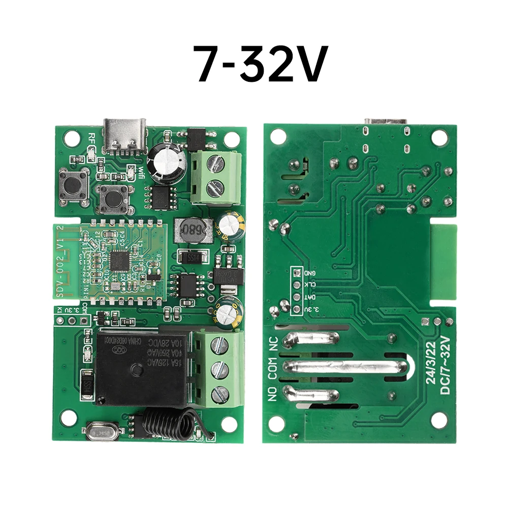 AC220V/DC5V-32V Pro 1 Channel Self-Locking Intelligent Wifi Bluetooth Relay Module 433Mhz Rf Remote Control for eWeLink