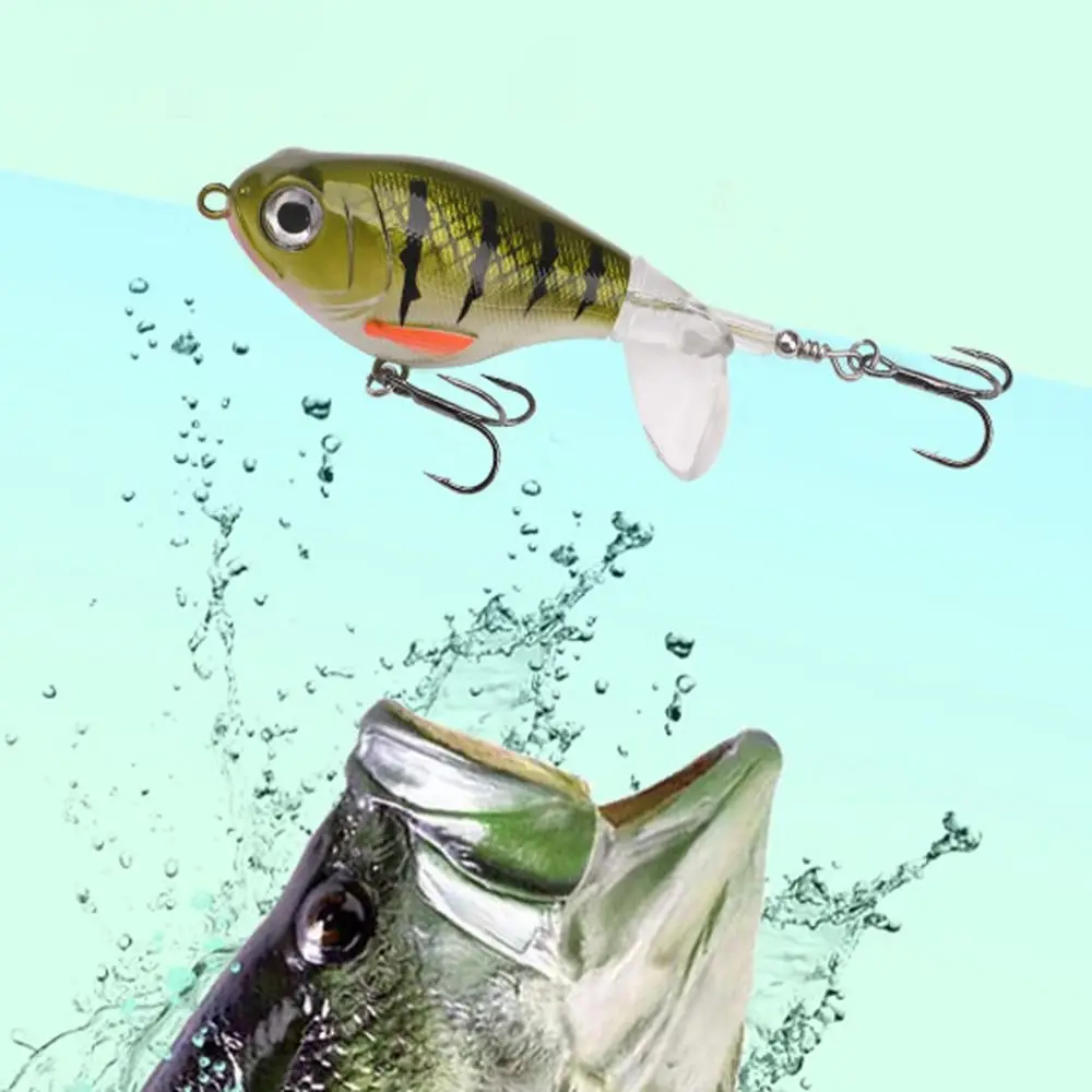 11.5g/16g Fishing Lures with 2 Treble Hooks with Rotating Topwater Bait 5 Colors Mino Floating Plastic Fishing Bait