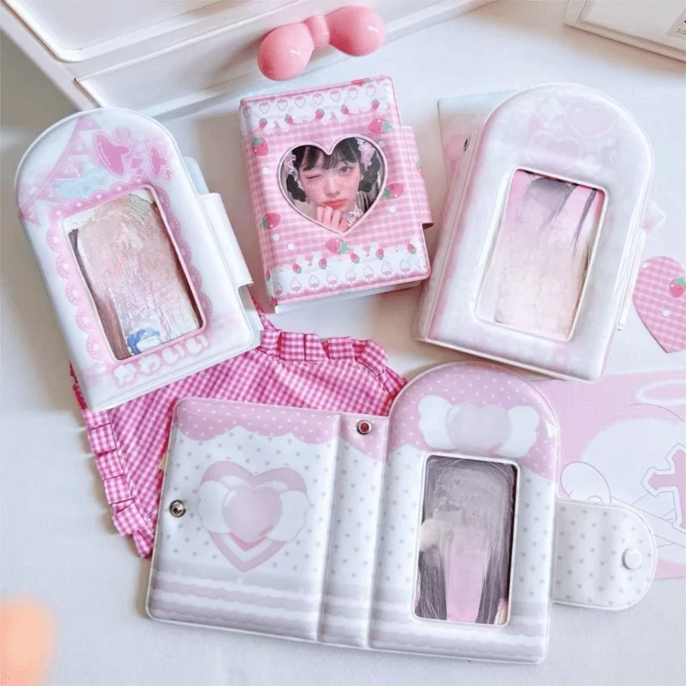 High Quality 3 Inch Photocard Binder Album 32 Pockets Sweet Mini Photo Album PP Kpop Photo Card Book Holder