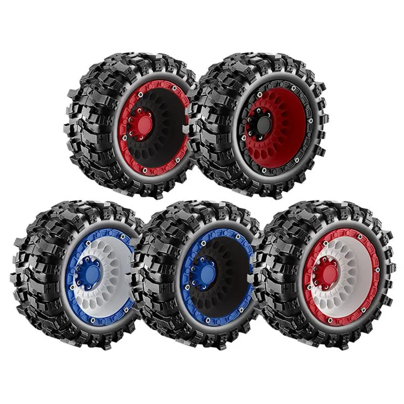 AS96-For Hyper Upgrade For TRAXXAS Summit E-Revo Arrma Mini Kraton 3S MJX 4PCS Off-Road Tires Wheels 1/14 1/16 White-Blue