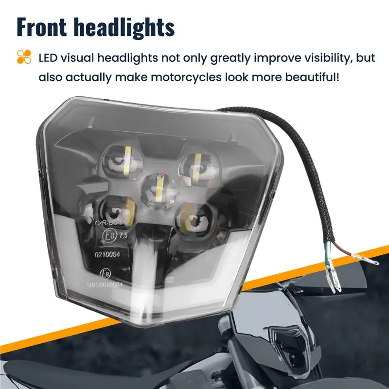 AASS-6X Dirt Bike LED Headlight For Enduro Motorcycle Pit Bike ATV TC FE TE EXC XCW SXF SX 125 250 300 350 450 500 530
