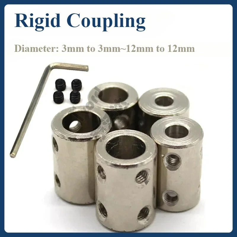 

1Set Rigid Coupling 3mm/3.17mm/4mm~12mm #45 Steel Shaft Coupler Motor Connector Sleeve Coupling Adapter Transmission Connector