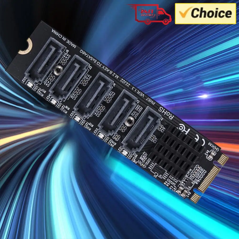 

Карта-адаптер M.2 MKEY PCI-E с 5/6 портами, конвертер M.2 в SATA 3.0, адаптер NVME в SATA SATA3.0 с поддержкой функции PM