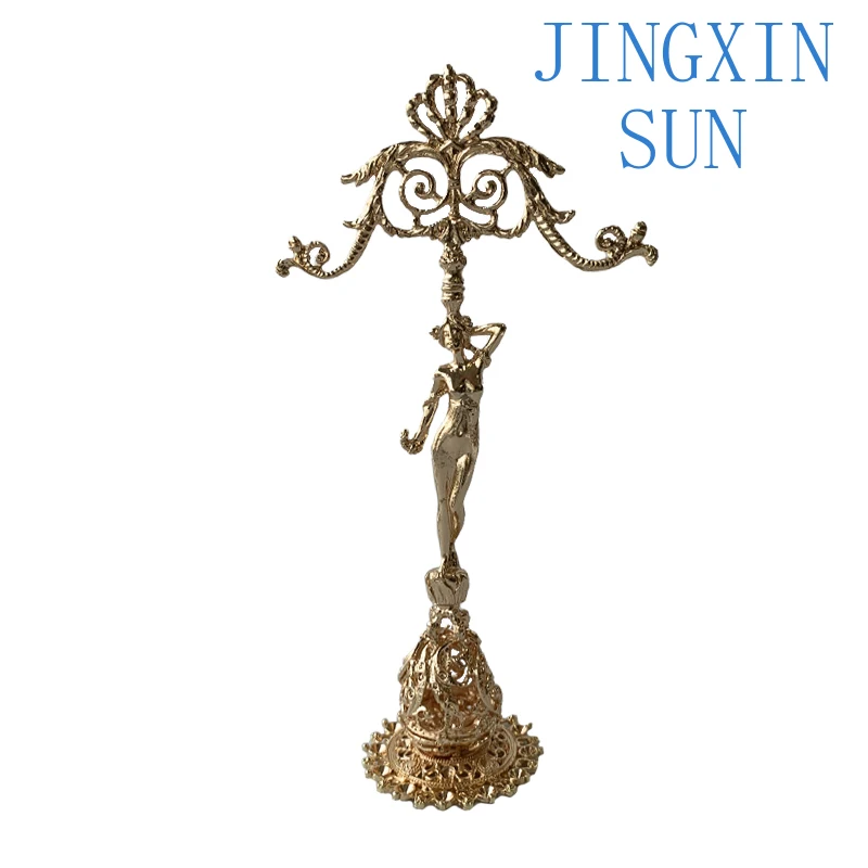 Jewelry Display Stand MetalMaterial Irregular Shape LightGold Retro Earring Rack Shop Counter Window Storage Display Photo Props
