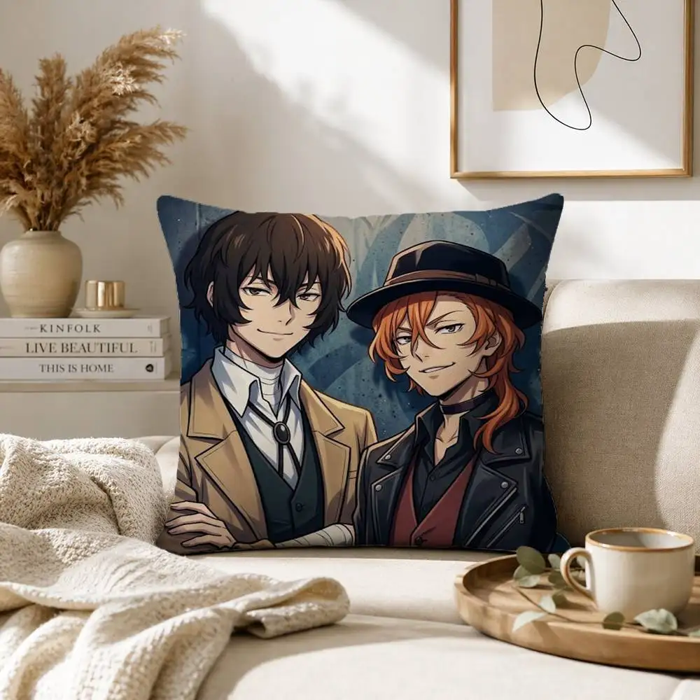 Bungo Stray Dogs dazai osamu Pillow Case for Sofa Living Room Home office Decor Protective Cover view 2