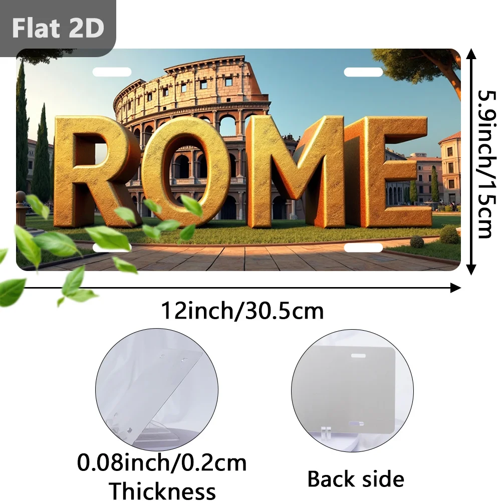 2D Flat- 1pc,Vintage Sign, Outdoor Plaque And Wall Decoration, Roman Colosseum Travel Souvenir, Halloween Decoration Gift
