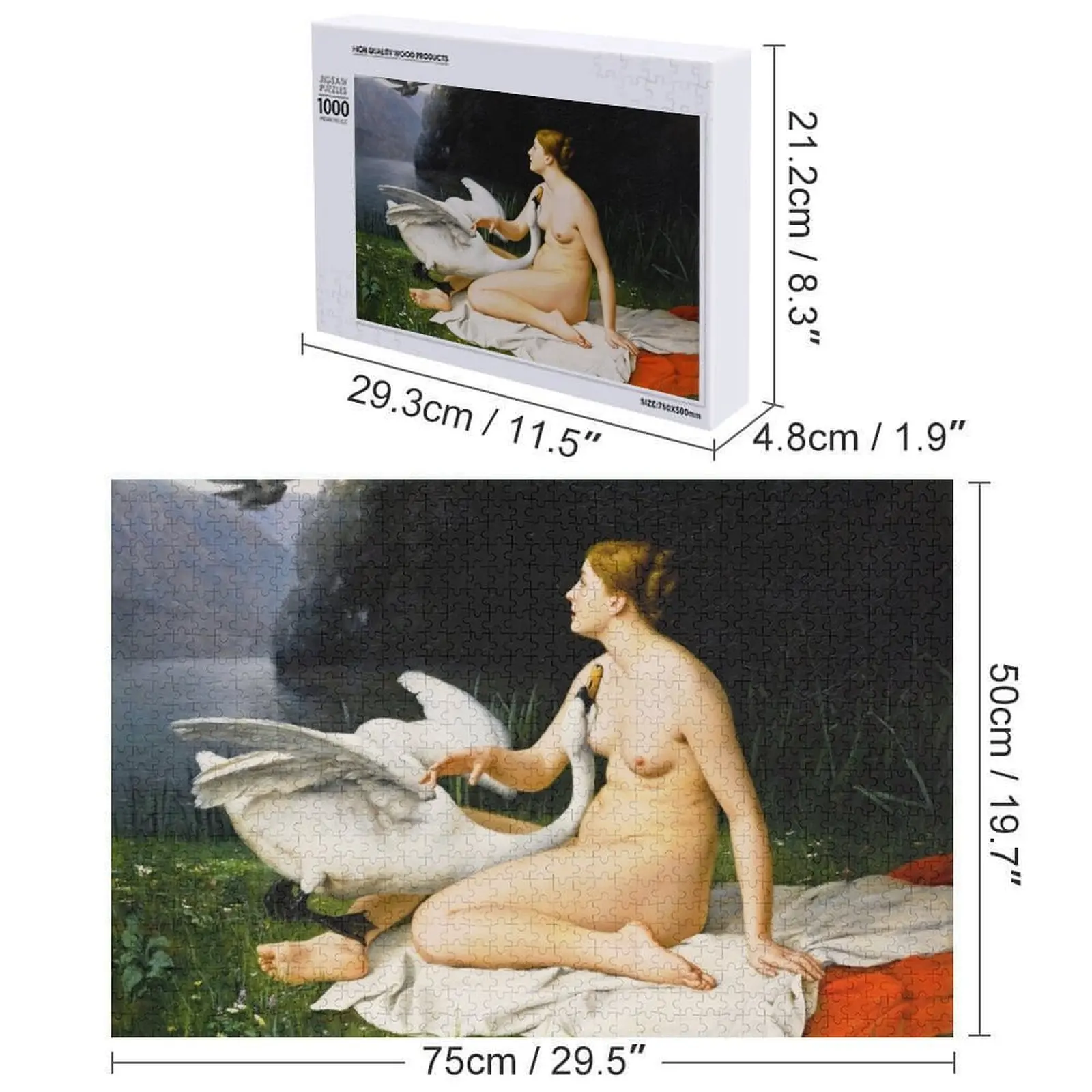 ليدا والبجعة (1879) جان بابتيست بول لازرجس بازل قطع صورة خشبية مخصصة صور هدايا شخصية لغز #6