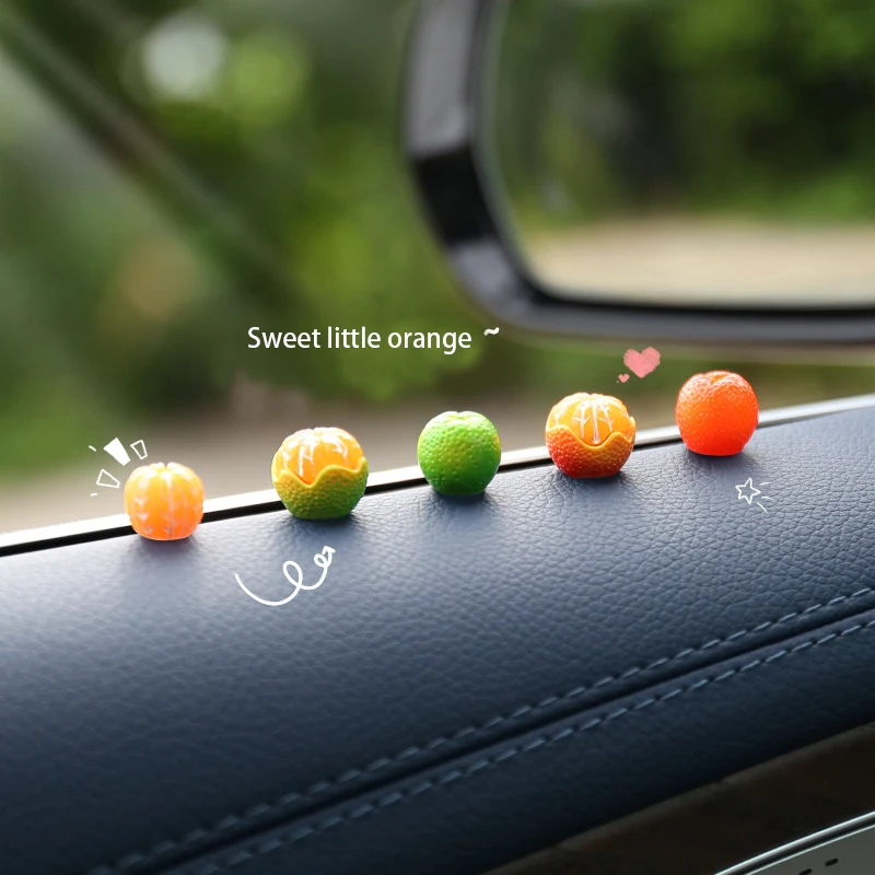 

Car Styling Cute Fresh Tangerine Decor Auto Moto Rearview Mirror Center Console Decoration Funny Toys Car Interior Accessories