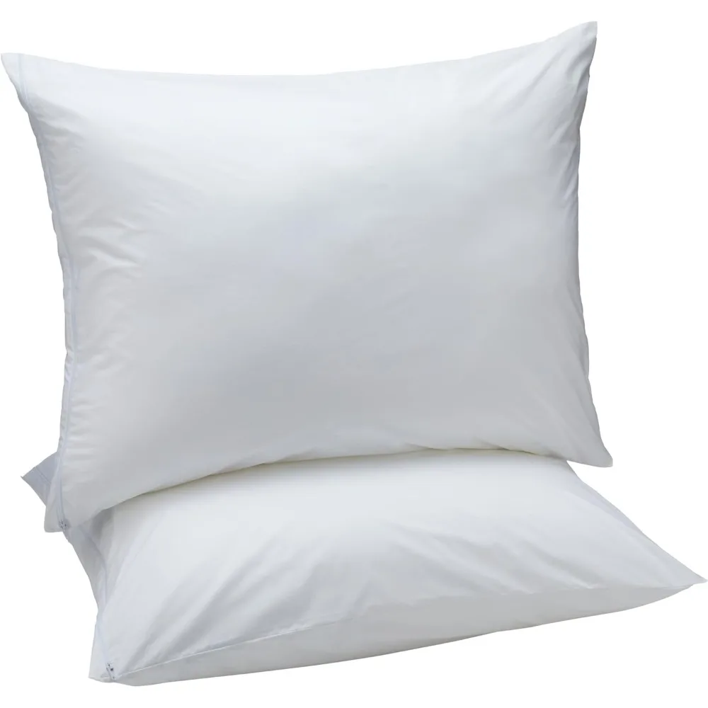 

Down Alternative Bed Pillows and Pillow Protector Case 2-Piece Set, 26 in X 20 in, Soft Density