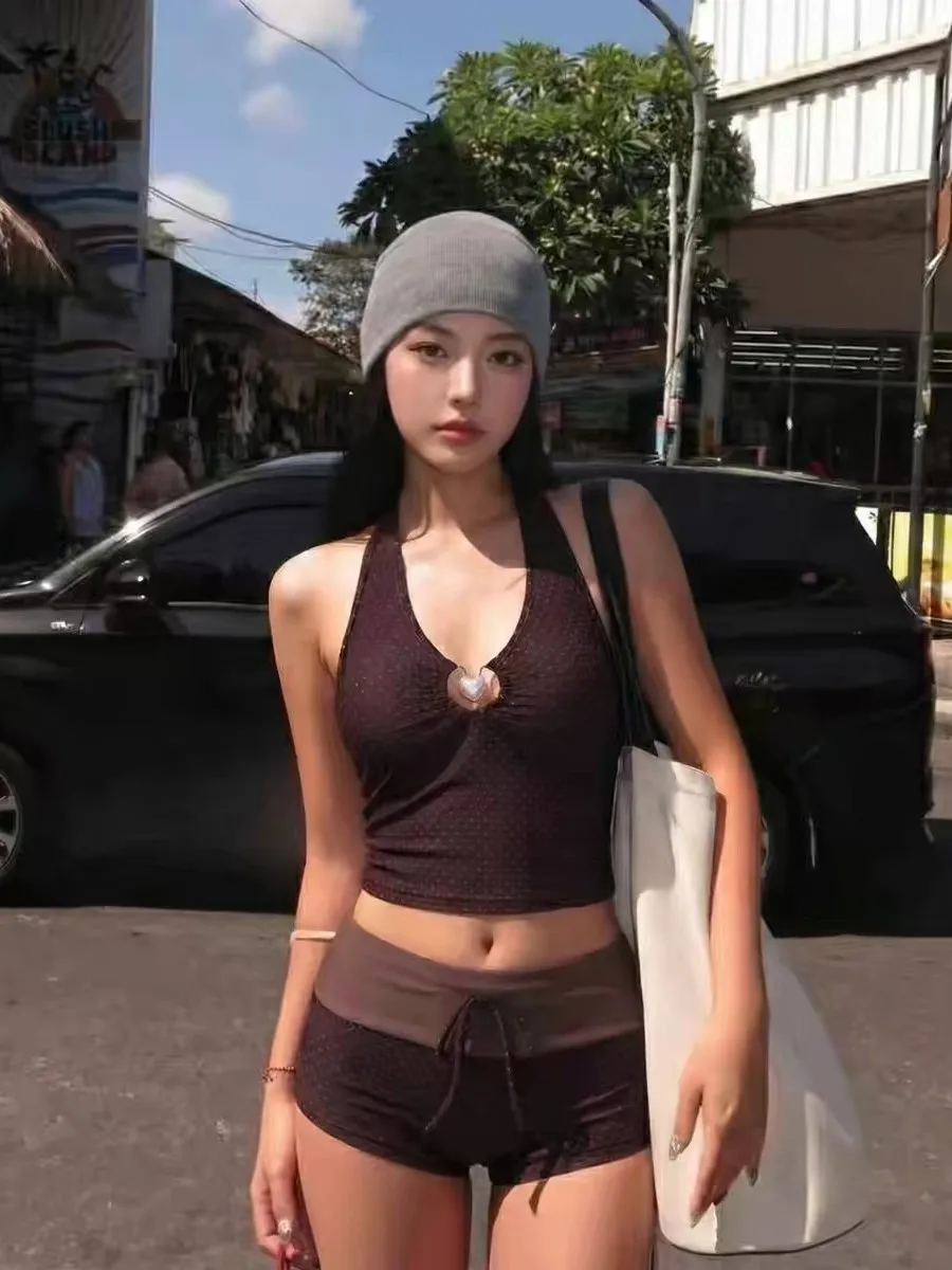 2026 Hot Girl Two Piece Bikini Set Women Sexy Push Up Tummy Control Swimsuit Swimwear Beach Hot Spring Vacation Shorts Set Ropa