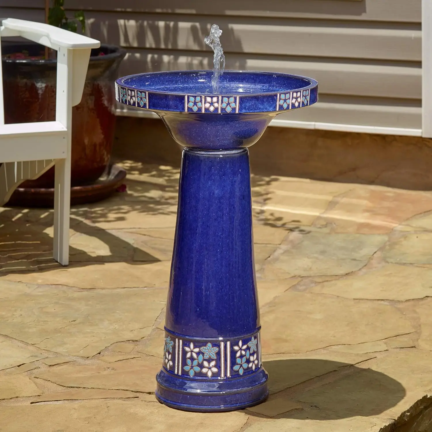 Ceramic Solar Bird Bath