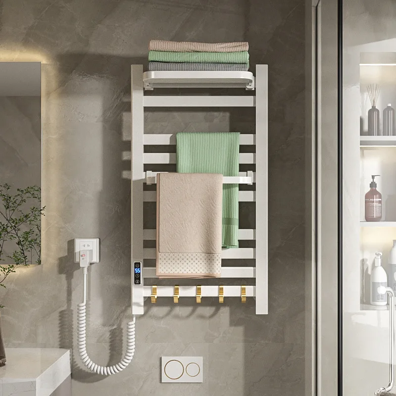 رف المناشف الكهربائية ترموستات قضيب تعليق المناشف الساخنة مع الموقت رف منشفة المبرد الكهربائي الدافئ
