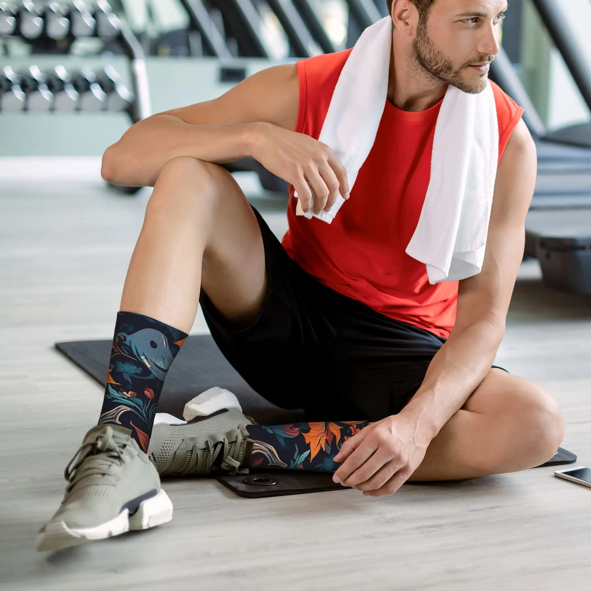 Happy Halloween Pumpkin And Cute Ghost Stockings  Design Trendy Socks Autumn Anti Skid Socks Men's Climbing Soft Socks