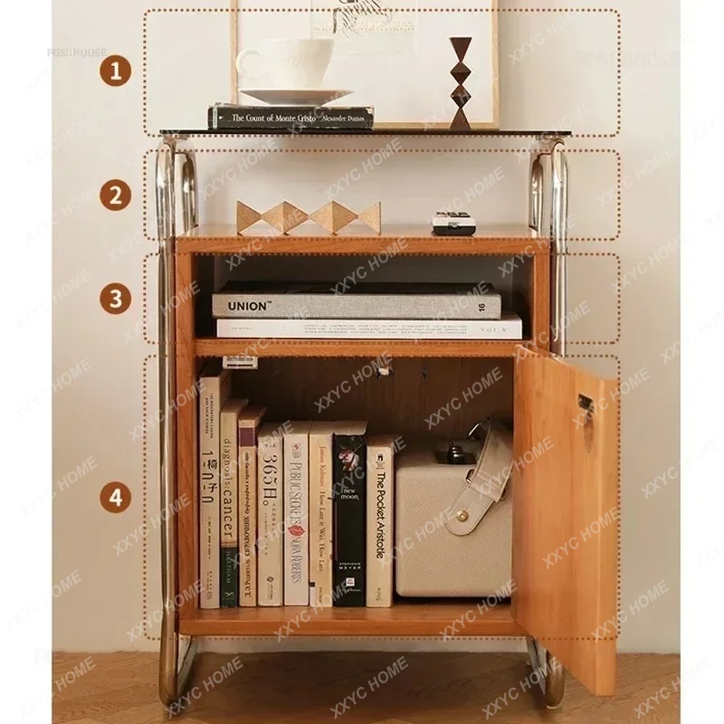 AA hot sale Multi-functional Solid Wood Nightstands Creative Simple Design Bedside Table for Bedroom