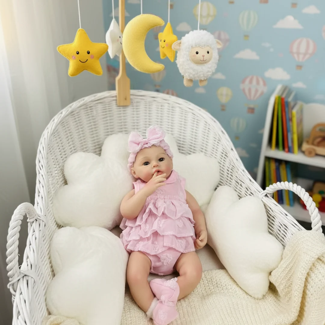 2 ensembles de vêtements bouche ouverte 33cm prairie bebe reborn de silicone fille poupée avec peinture à la main peau lavable réaliste nouveau-né poupée