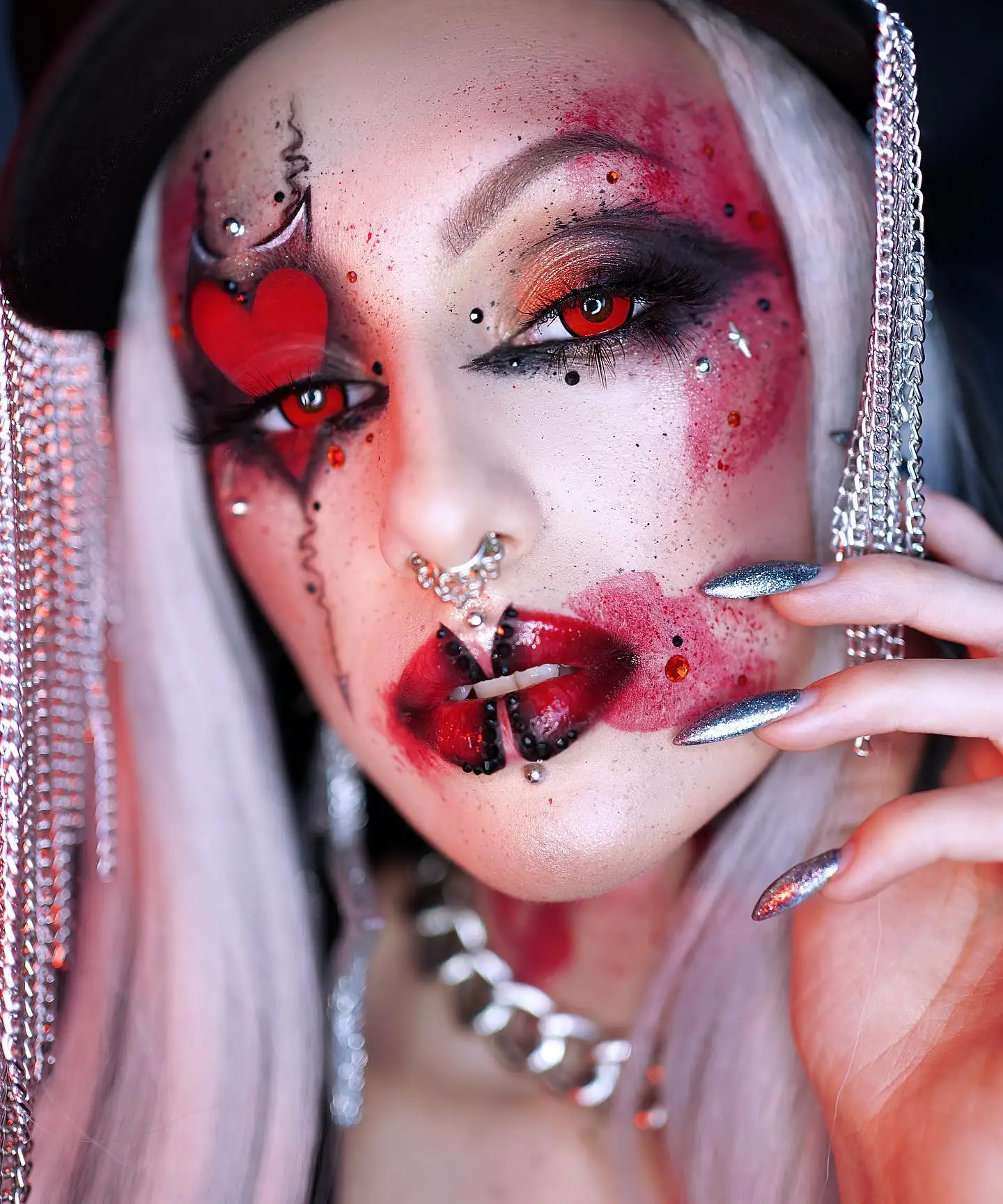 Bio-essence 1 Paar Halloween-Kontaktlinsen für Augen, Cosplay-Linsen, Anime-Linsen, Anime-Zubehör, Linsen, schwarze Linsen, rote Linse