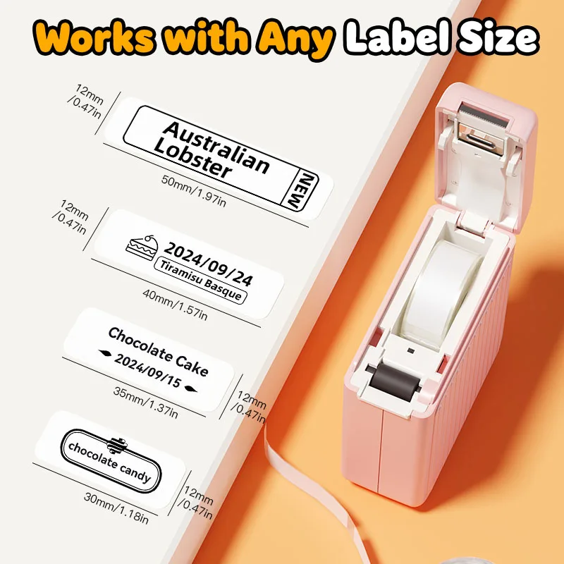 T01 Label Printer Portable Mini Thermal Printer Without Ink Bluetooth Wireless Labeling Machine DIY Barcode Sticker