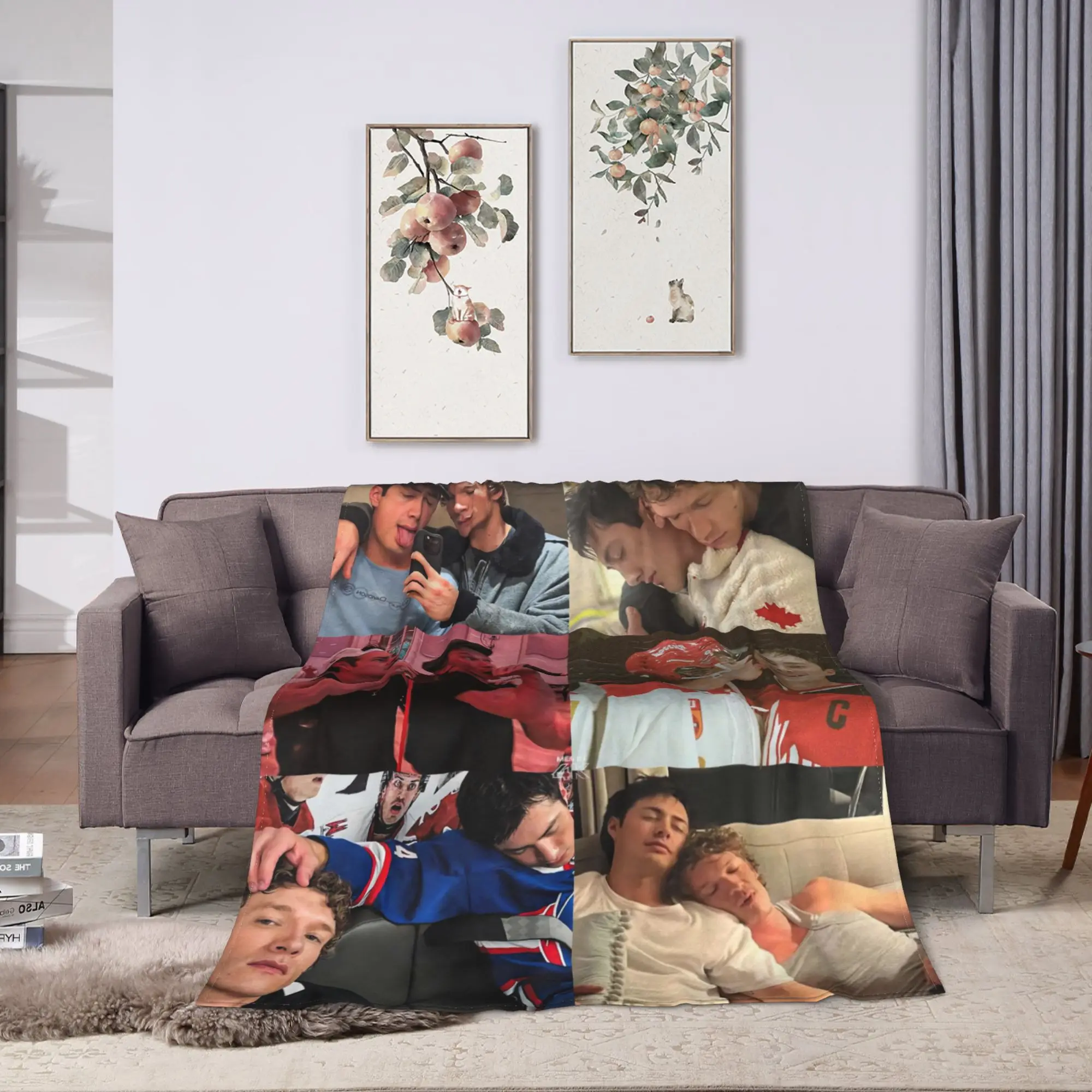 Heated Rivalry Shane and Ilya Blanket Soft  Throw Blanket Autumn Boy Girl Bedroom Travel Car Bedspread