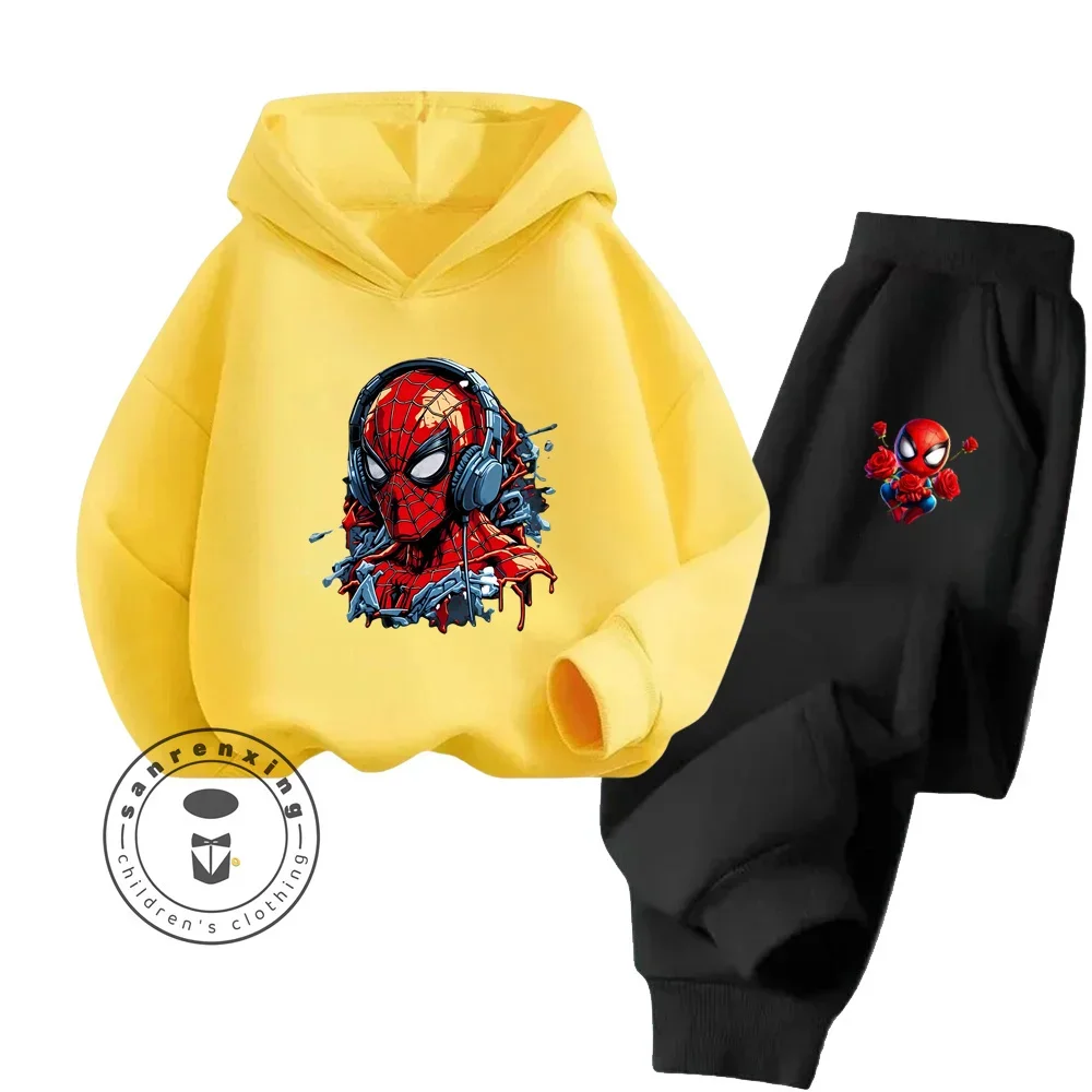 Cartoon Spider Man Cute Long Sleeve Fashionable Streetwear Suitable for Kids Spring Autumn Casual Style Hoodie Fashion Tracksuit