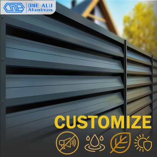 

Outdoor Aluminum Louver Fence Panels Modern Design Privacy Security Fencing Heavy Duty Garden Yard Fence Customizable