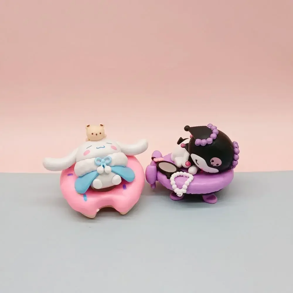 6 Stuks Kawaii Anime Sanrio Slaapserie Melodie Kuromi Pompompurin Kleine Tweelingsterren Cartoon Actiefiguren Speelgoed Ornament Cadeau