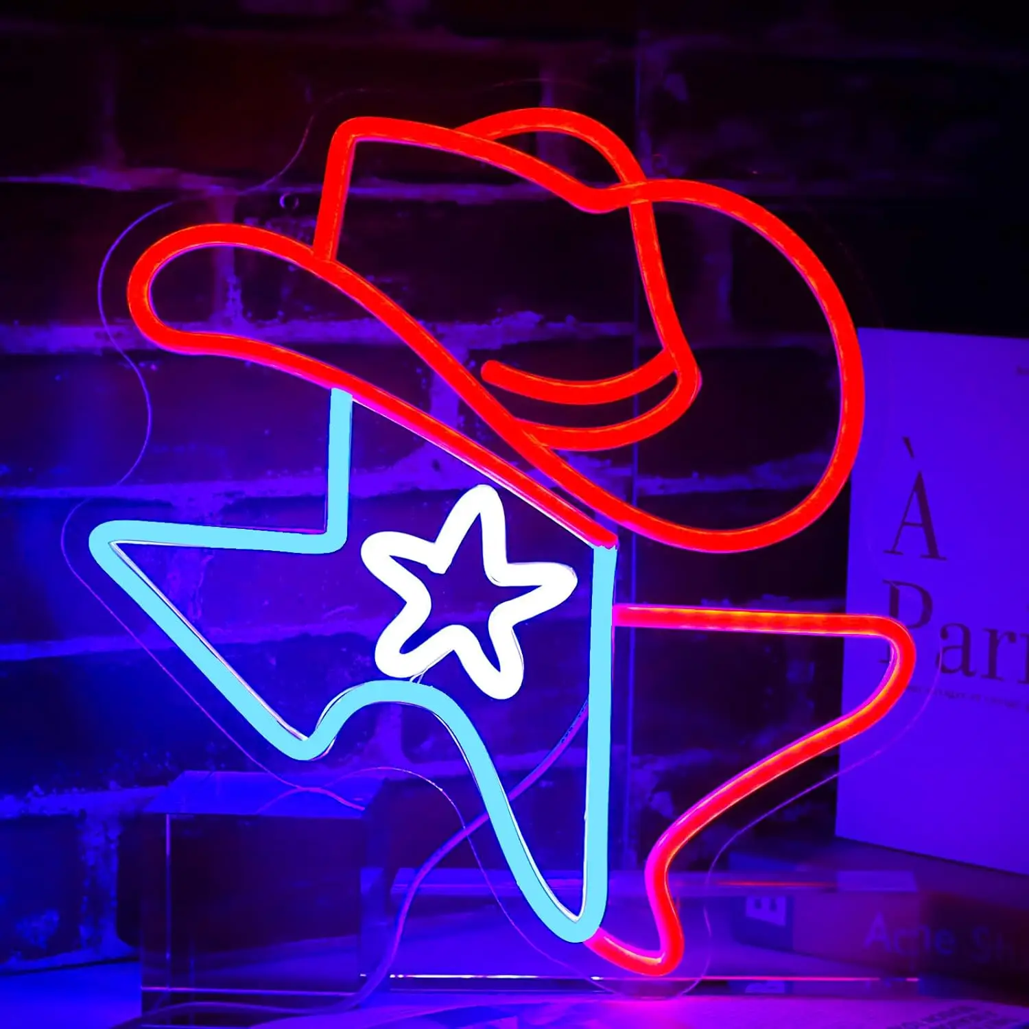 

Cowboy Texas LED Neon Sign USB Dimmable LED Neon Light for Game Room Bar Western Themed Party Man Caves Garage Decor Gift