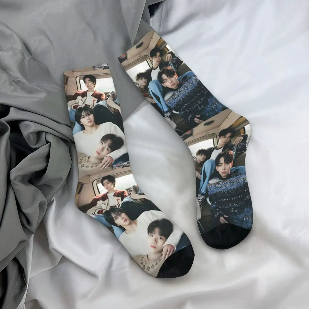 Crazy compression JAEHYUN SUNGHO RIWOO TAESAN LEEHAN WOONHAK Sock for Men Harajuku BOYNEXTDOOR Quality Pattern Crew Sock Casual