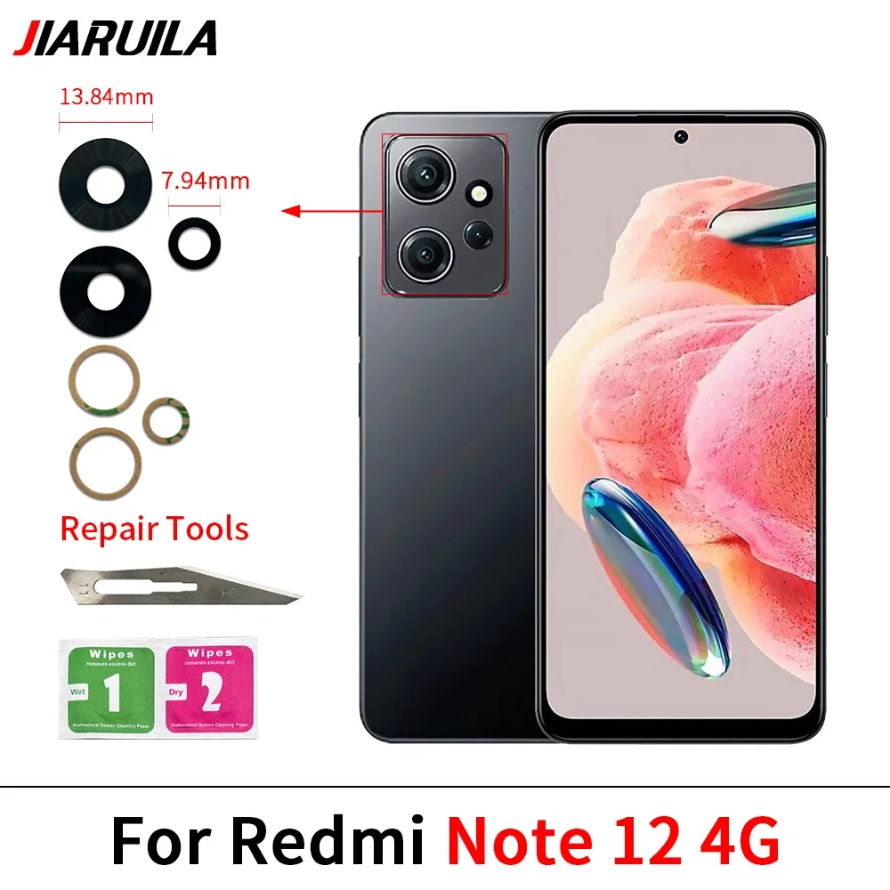 Rear Camera Lens For Xiaomi Redmi Note 13 12 11 Pro Plus 5G 4G Back Camera glass Lens With Glue Adhesive Sticker