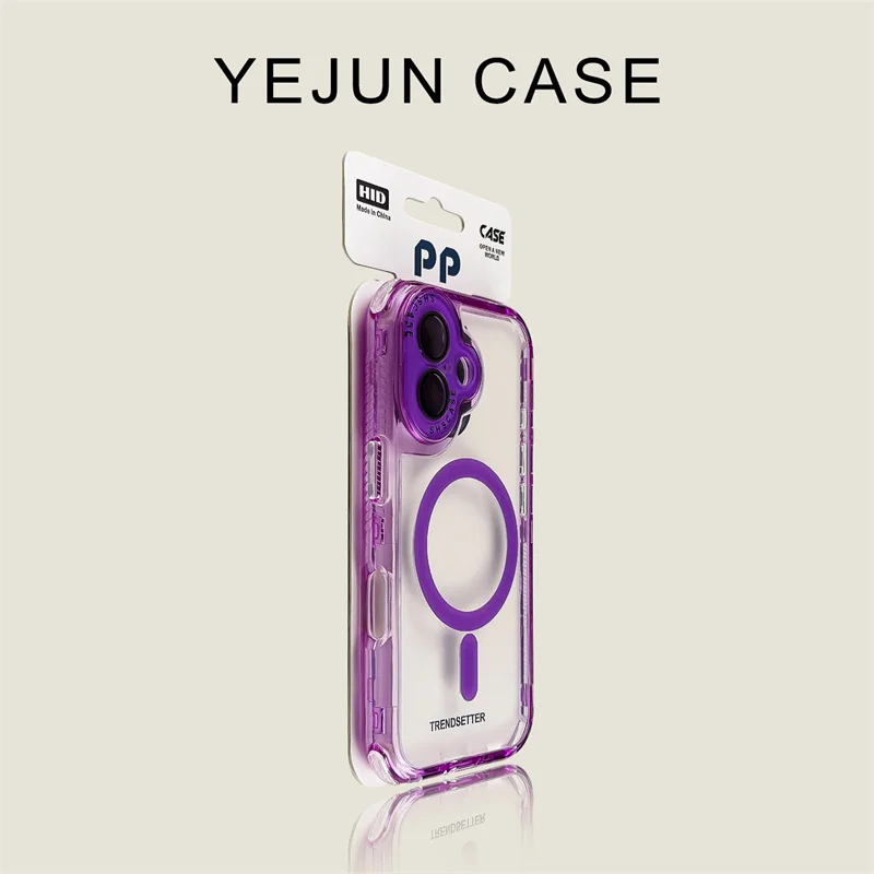 Three in one thick blue phone case suitable for iPhone 13, 14, 15, 16 Pro Max Plus magnetic anti drop protective case view 6
