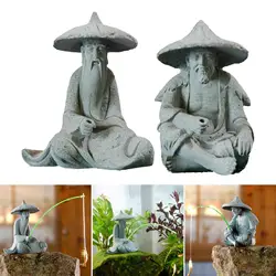 Resin Aquarium Ancient Chinese Fisherman Characters Statue Home Decor with Textured Appearance Details ,Salt and Fresh Water Use