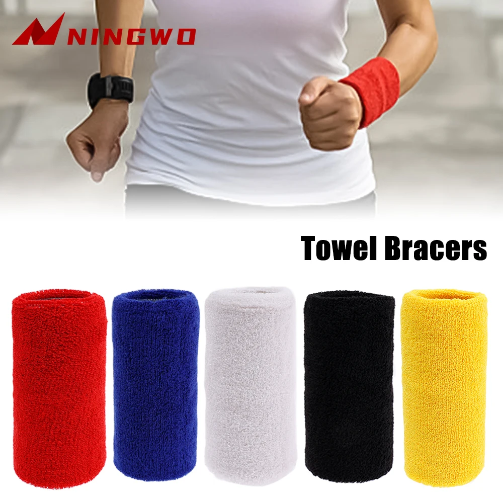 1 Stuks 15*8Cm Handdoek Sport Polsbandjes Tennis Zweetbanden Polsbandjes Polsbeschermer Voor Basketbal Padel Fitness Zweetbandjes Pols Wrap Manchet