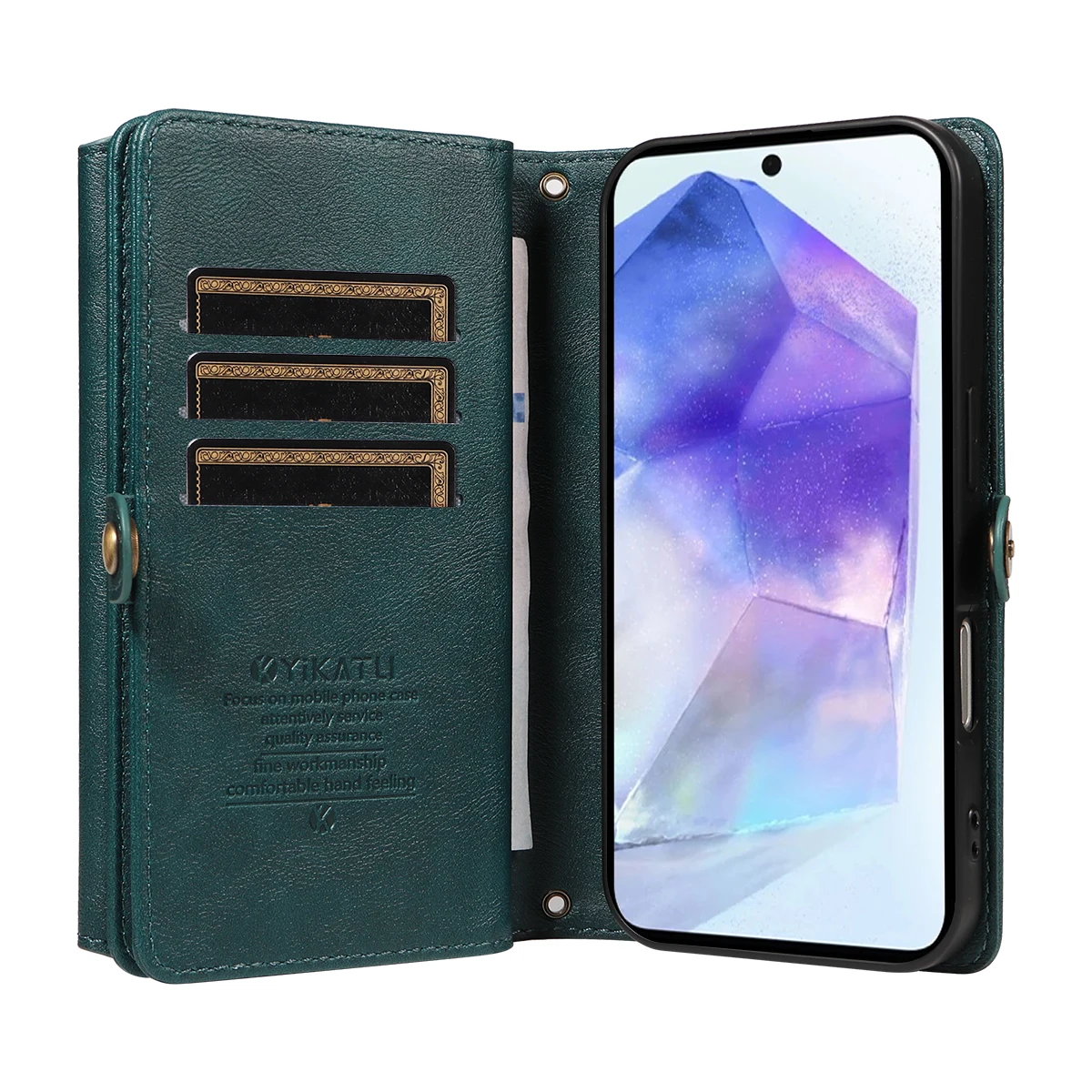 حافظة لهاتف سامسونج جالاكسي A 42 43 51 53 54 72 73 81 91 حافظة هاتف فاخرة بسحاب لتخزين البطاقات والمال