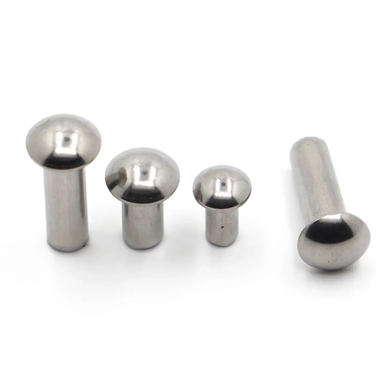10-50pcs M0.8 M1 M1.2 M1.4 M1.6 M2 M2.5 M3 M4 M5 M6 304 Stainless Steel Solid Round Head Rivet Alloy Self-plugging Rivet GB867