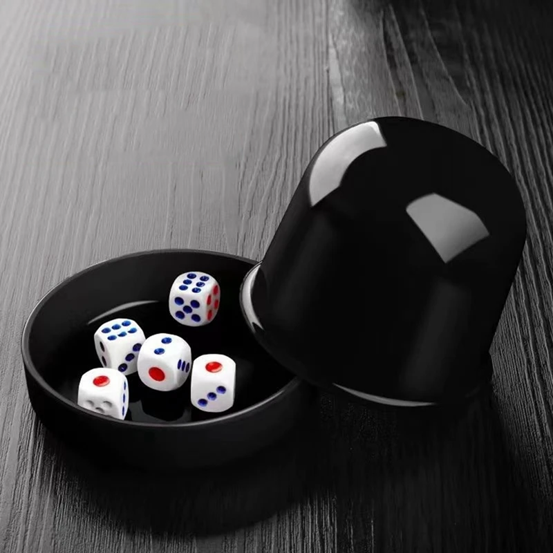 Plastic Poker Dice Cup Set With 5 Dices Shaking Cup Drinking Board Game Dice Box