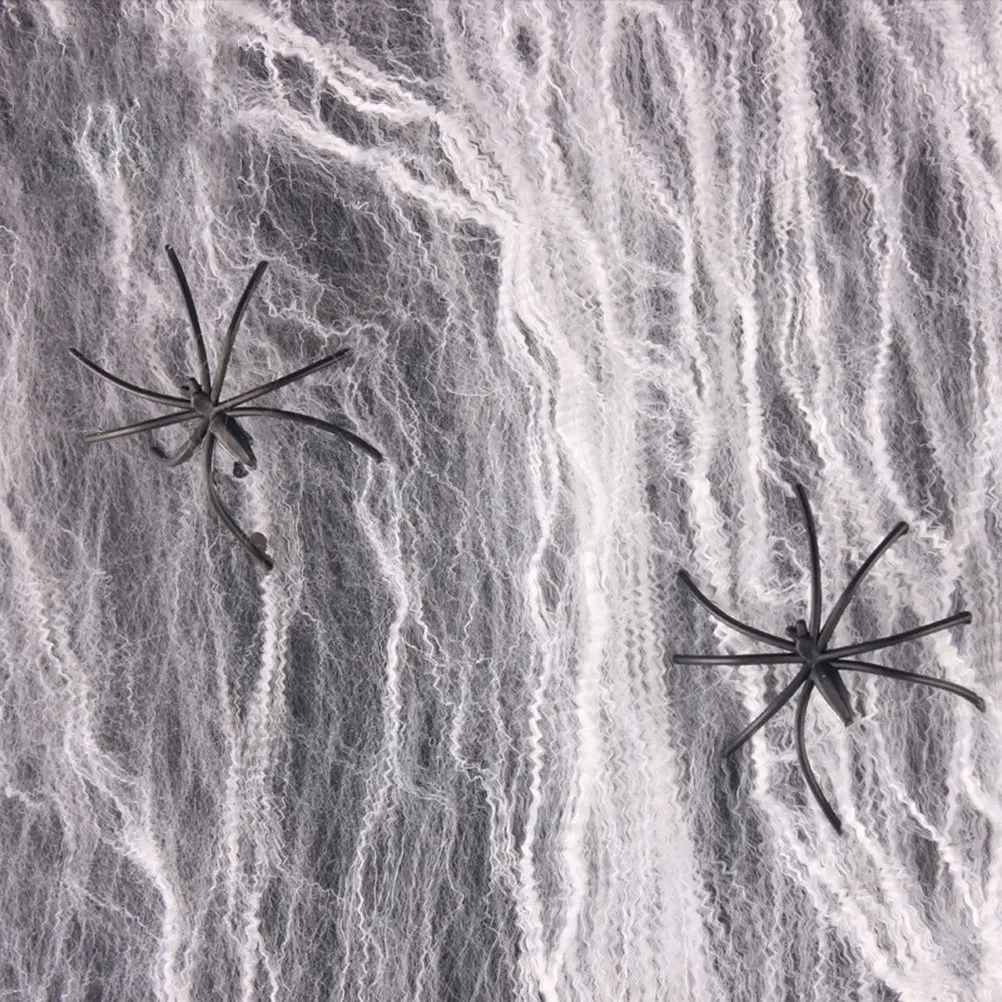 

60G Artificial Spiderweb Cotton Nest Spooky Stretchable Reusable Halloween Party Decorations for Doors Windows Tables Chairs