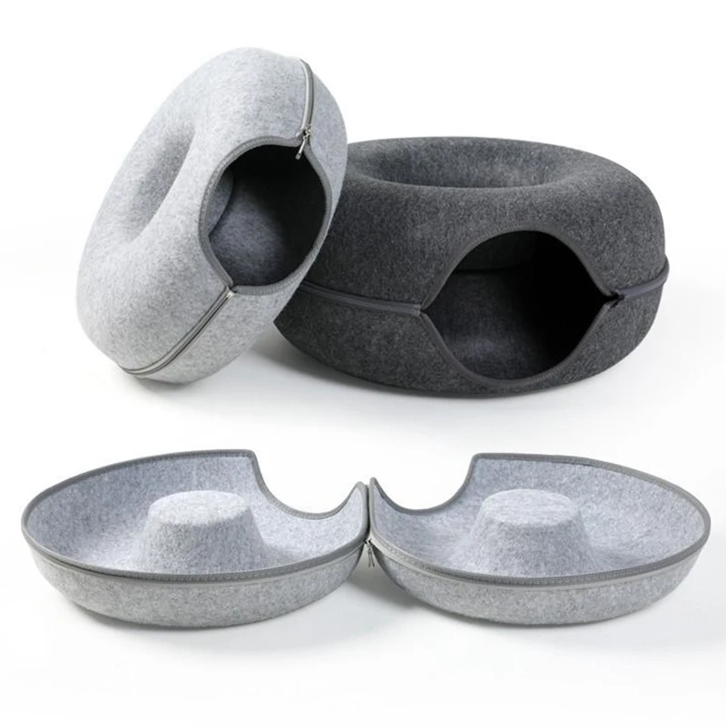 Imagem -05 - Gatos Casa Kitten Training Toy Donut Pet Cat Tunnel Interactive Play Toy Cama de Gato Dual Use Furões Rabbit Bed Tunnels Indoor Brinquedos