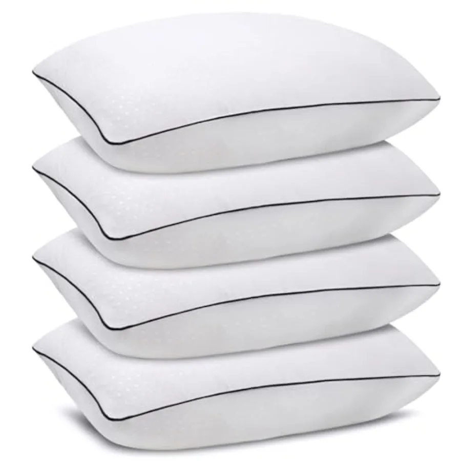

Подушки для сна размера Queen Size, 4 штуки, роскошные гостиничные подушки, комфортные и поддерживающие, можно стирать в машине, подходят для сна на животе.