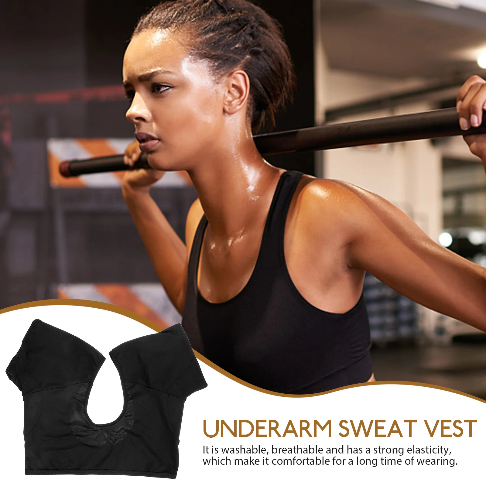 

Women'S Breathable Anti-Sweat 16.5Cm Shoulder 90-102Cm Chest Absorbing Liner Lightweight Summer Workout Reusable Washable Pad