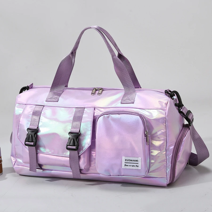 

Large Capacity Women'S Nylon Travel Duffel Bag,Weekender Gym Tote with Shoe Compartment, Versatile Sports & Fitness Carry-On