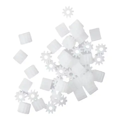 Engrenages à vis sans fin en plastique blanc, 10 dents, pour robot de voiture RC, 50 pièces