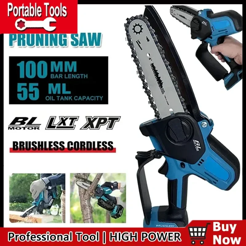 

Fit Makita Electric Chain Saw Pruning Saw Brushless Cordless Power Tools for 18v Battery Mini Electric Saw Garden Power Tools