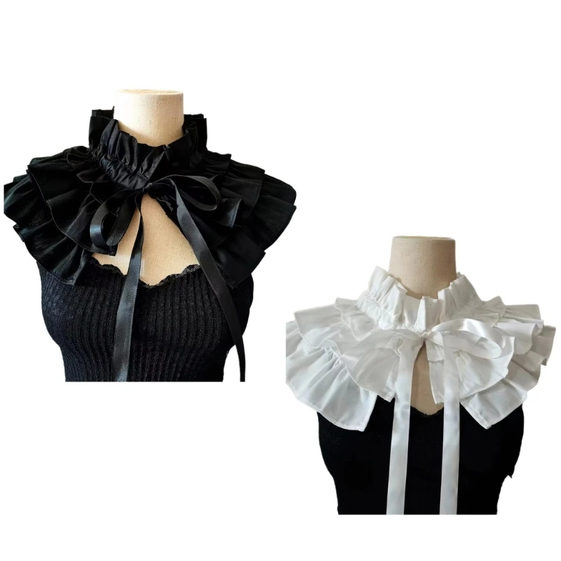 

Double Layer Detachable Half Shirt Blouses Faux Collar Neck Collar False Collar Mini Cape Collar Choker