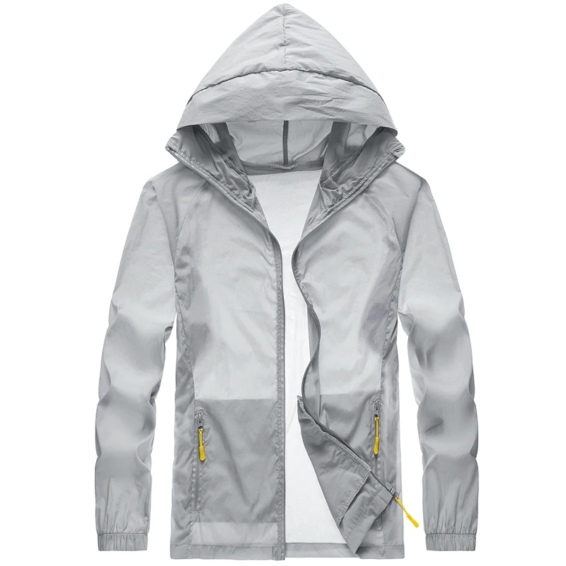 Men's UPF50+ Sun Protection Jacket Lightweight Breathable Hooded Windbreaker Multi-Color Outdoor Summer Coat Long Sleeve Fishing