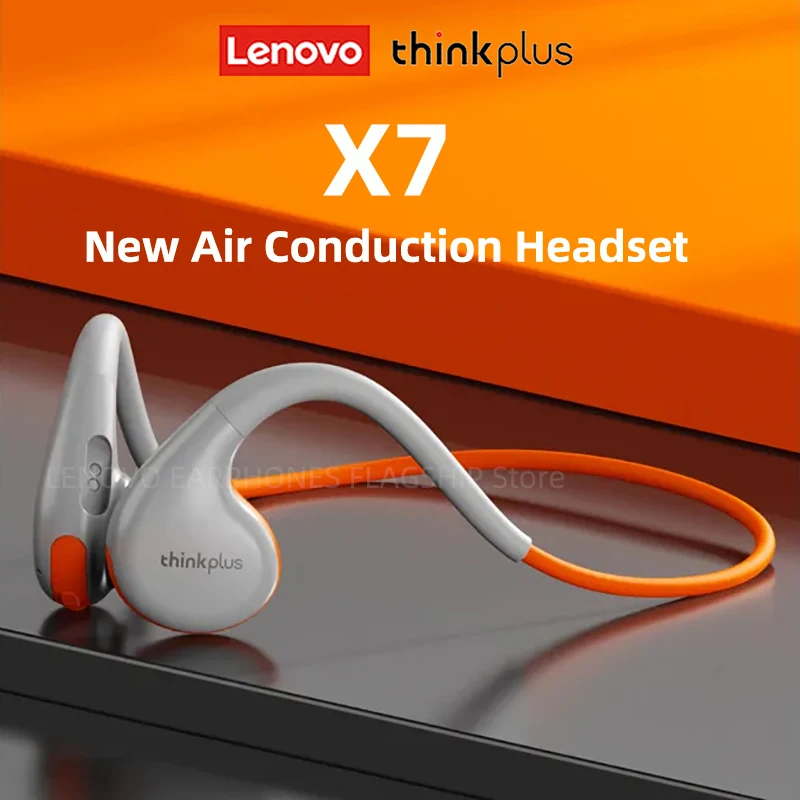 Original Lenovo X7 Air Conduction Headphone Wireless Bluetooth 5.3 Earphones Bone Conduction Sports Headset Outdoor EarHook Mic