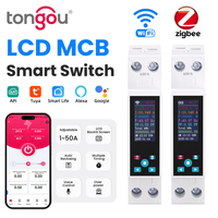 TONGOU WIFI/Zigbee LCD Display 1-50A adjustable Smart Circuit Breaker MCB Switch,Energy Meter,Timer,Works with Tuya Smart Life