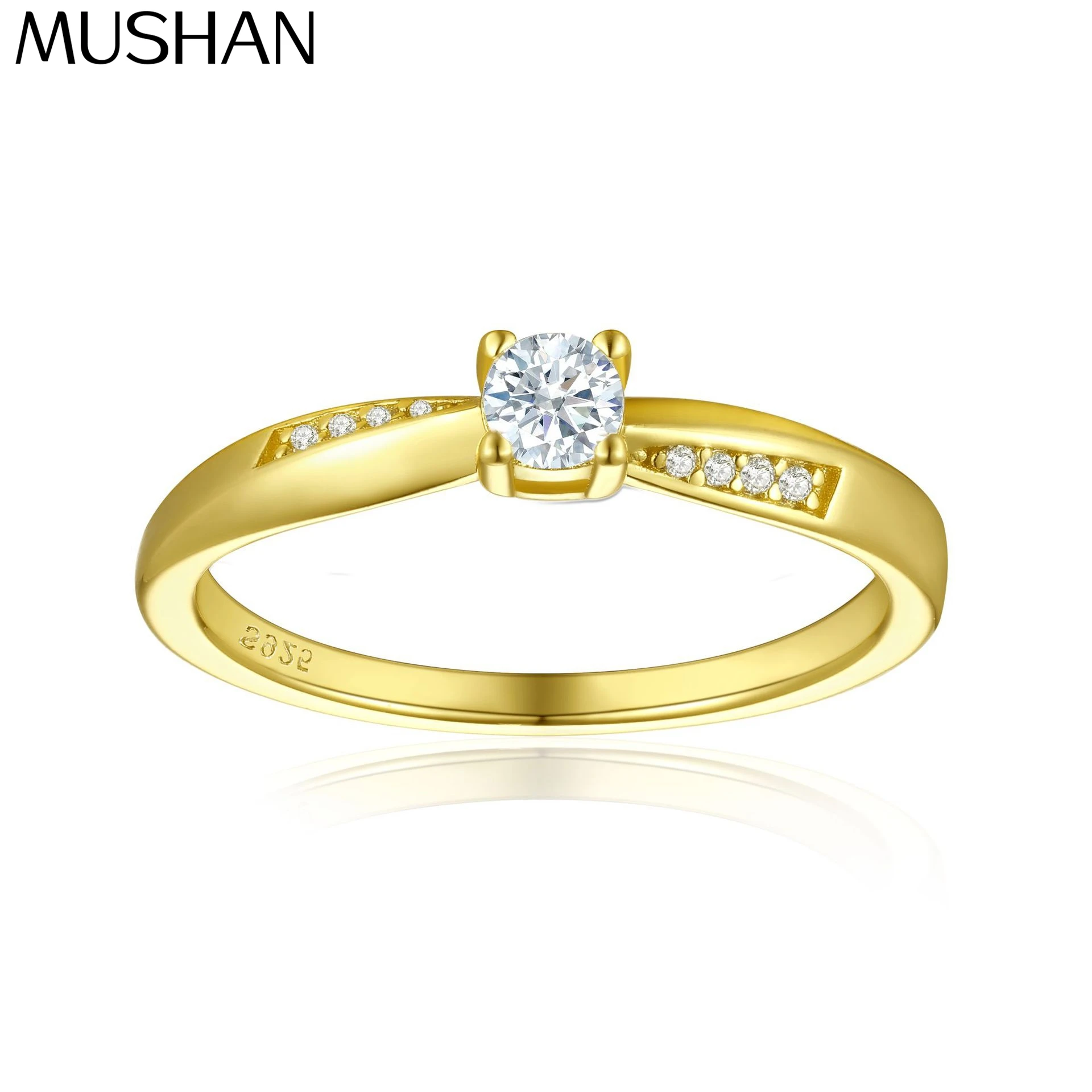 

MuShan Jewelry 925 Sterling Silver Rings Bands Engagement Ring 5A Cubic Zirconia Rings Bands Timeless Amniversary Women Gift