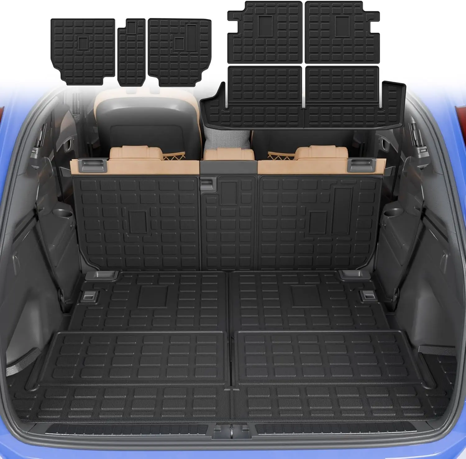 Cargo Mat Compatible with 2010-2024 Toyota 4 Runner 7 Seat Cargo Liner Trunk Mat TPE Back Seat Cover Protector 2023 4Runner Acce