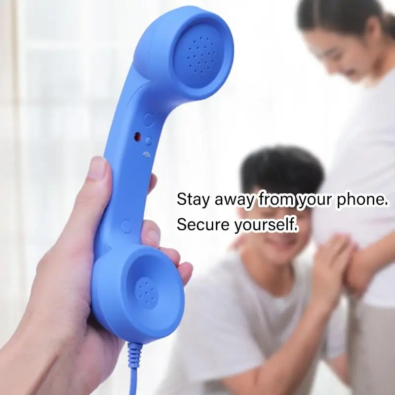 Type C Retro Telephone Handset For Mobile Phones Plugs And Play With Cord Speaker And Answer Key Ergonomic Grip For Office Home